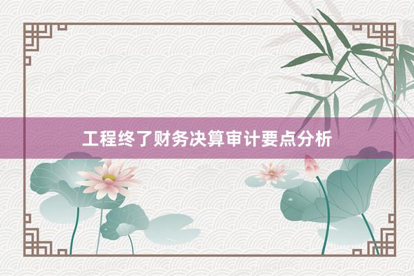 工程终了财务决算审计要点分析